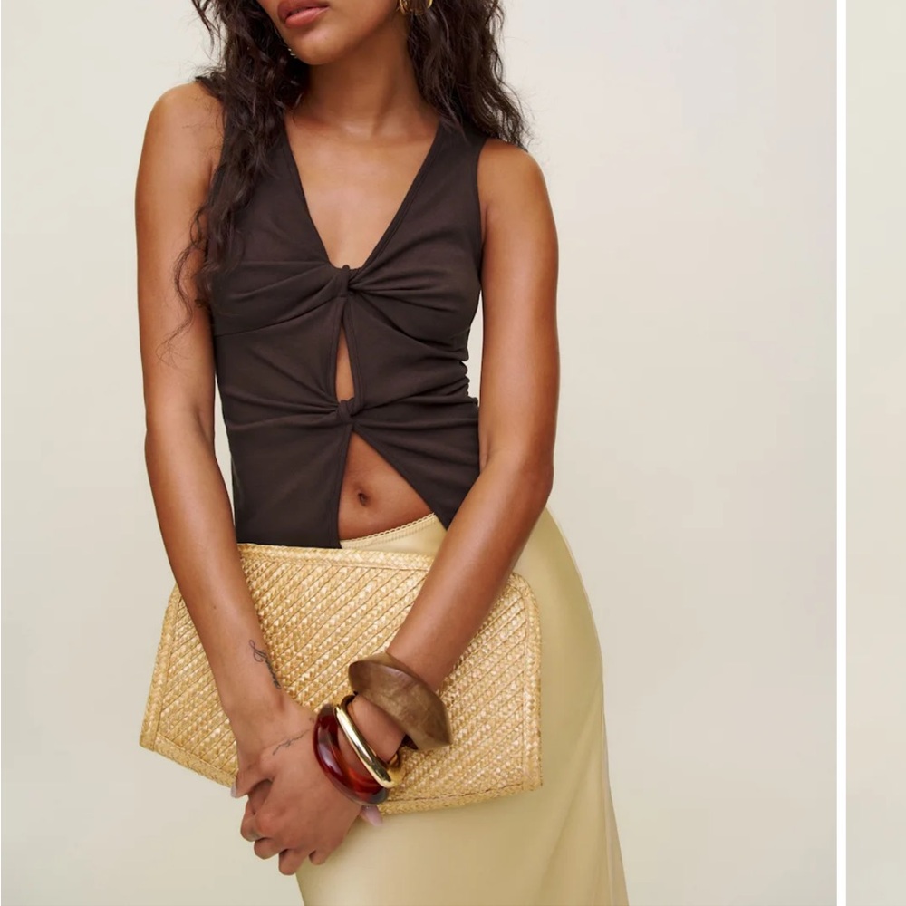 Reformation brown Tefi knit top